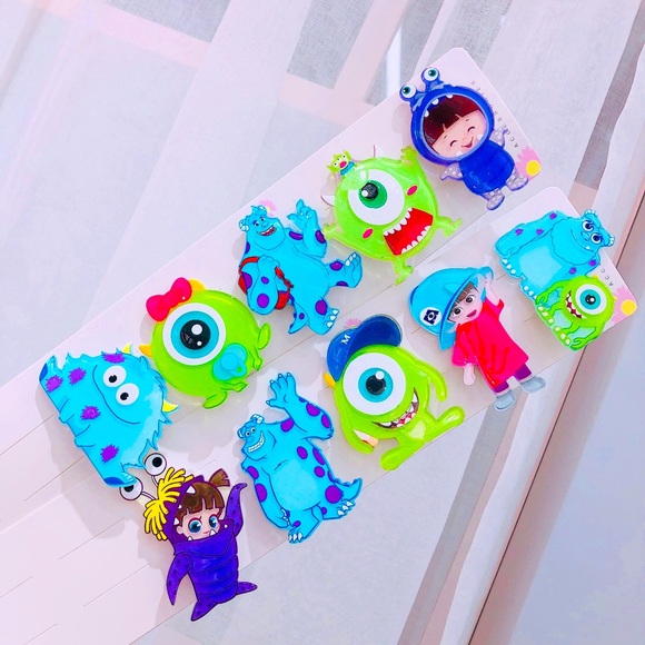 New Monster Inc girls Hair clip set of 10